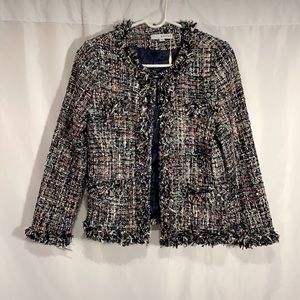NEW - Open front with clasp tweed jacket. Beautiful detail.